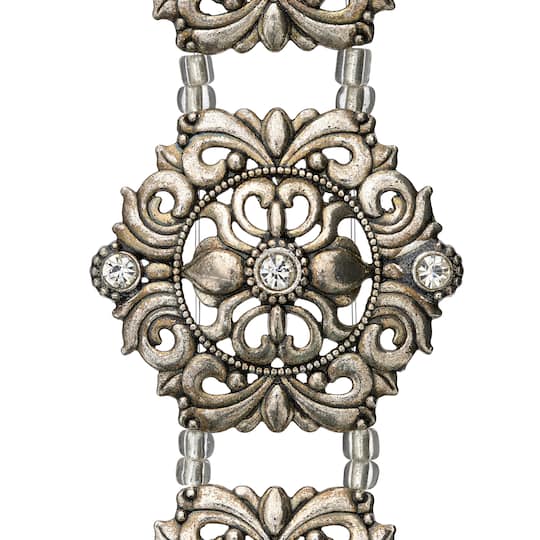 12 Packs: 3 ct. (36 total) Silver Metal Rococo Sliders, 39mm by Bead Landing™